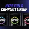 HYPR Fuel's complete lineup Blue Raspberry, Sour Apple, and Sour Cherry - scientifically formulated for sustained focus without sugar crashes